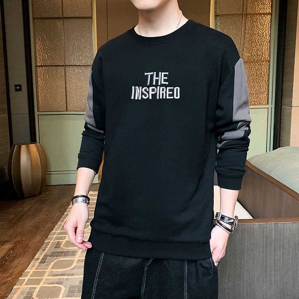 men's sweater spring and autumn new 2022 trend round neck long sleeve handsome versatile top, Black
men's sweater spring and autumn new 2022 trend round neck long sleeve handsome versatile top, Black