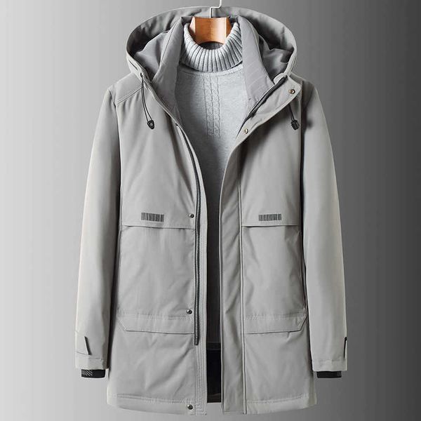 thickened coat men's long hooded medium warm and cold proof fashion casual down men, Black
thickened coat men's long hooded medium warm and cold proof fashion casual down men, Black