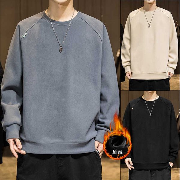 autumn and winter velvet plush double-sided men's sweater long sleeved fashion brand student coat, Black
autumn and winter velvet plush double-sided men's sweater long sleeved fashion brand student coat, Black