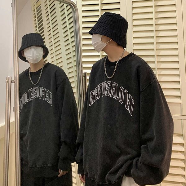 autumn and winter cityboy men's letter plush youth wash used, Black 
autumn and winter cityboy men's letter plush youth wash used, Black