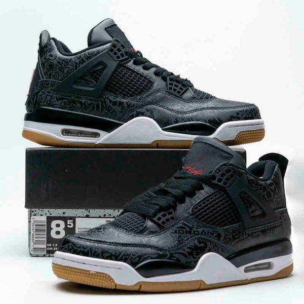shoes hiking footwear black laser jumpman 4 4s authentic mens