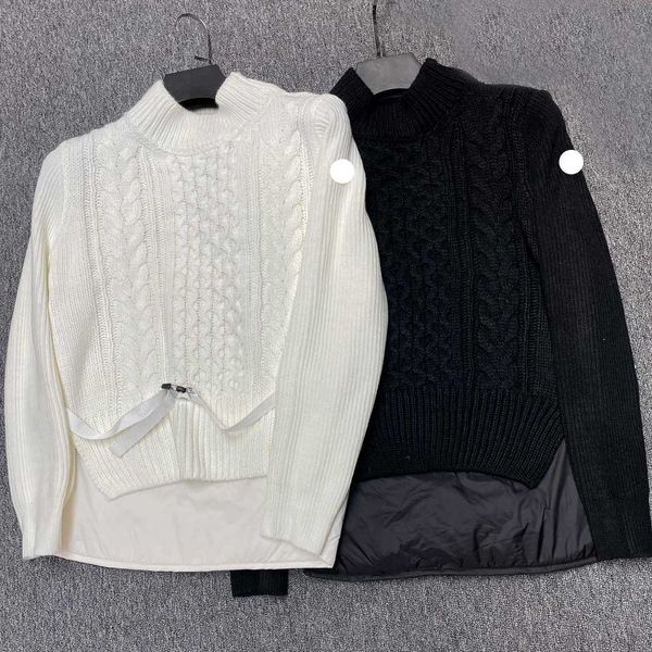 designer women's down jacket embroidered badge splice cashmere knitwear women winter coat thermal jackets women size s/m/l, Black
designer women's down jacket embroidered badge splice cashmere knitwear women winter coat thermal jackets women size s/m/l, Black