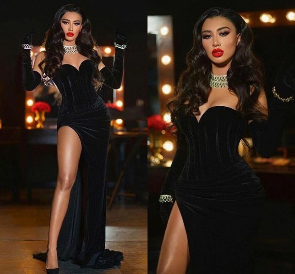 2023 vintage black velvet prom dresses sweetheart neck sleeveless side high split custom made ruched evening party gowns vestidos formal occ
2023 vintage black velvet prom dresses sweetheart neck sleeveless side high split custom made ruched evening party gowns vestidos formal occ