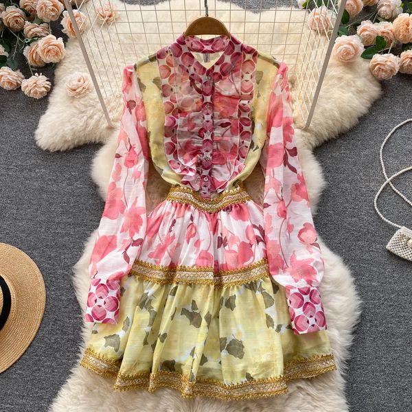 women dress elegant spring retro court style long sleeved printed closing waist vestidos beautiful temperament vintage dress 2023, Black;gray
women dress elegant spring retro court style long sleeved printed closing waist vestidos beautiful temperament vintage dress 2023, Black;gray