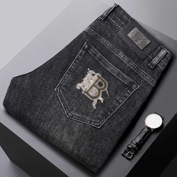 autumn and winter new jeans slim fit small feet elastic embroidery medium high waist fashion b family thick pants, Blue
autumn and winter new jeans slim fit small feet elastic embroidery medium high waist fashion b family thick pants, Blue