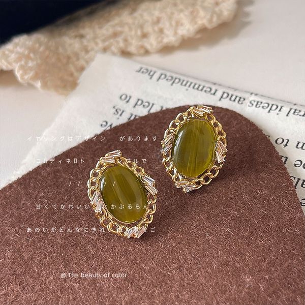 olive green glass opal earrings charm tender baroque shaped freshwater full pearl 925 silver needle handmade design matte temperament vintag, Golden
olive green glass opal earrings charm tender baroque shaped freshwater full pearl 925 silver needle handmade design matte temperament vintag, Golden
