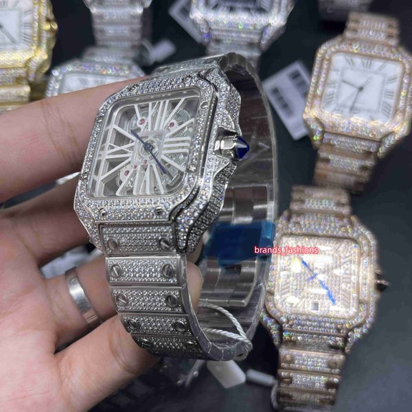 moissanitemen's new ice diamonds watch skeleton see-through dial watch silver stainless steel case watches quartz movement2023, Slivery;brown
moissanitemen's new ice diamonds watch skeleton see-through dial watch silver stainless steel case watches quartz movement2023, Slivery;brown