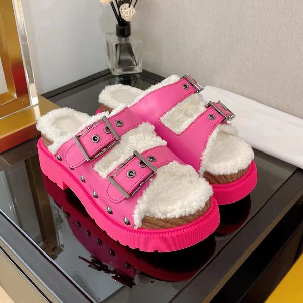 riveted belt buckle warm wool slippers luxe sandals shoes genuine leather open toe casual flats for women luxury designers factory footwear, Black
riveted belt buckle warm wool slippers luxe sandals shoes genuine leather open toe casual flats for women luxury designers factory footwear, Black
