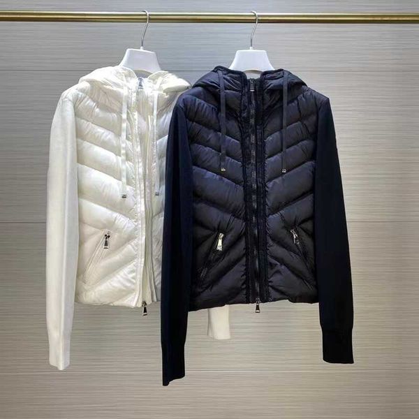 designer women's down jacket embroidered letter badges twill knit jacket fashion zip clothing, Black
designer women's down jacket embroidered letter badges twill knit jacket fashion zip clothing, Black