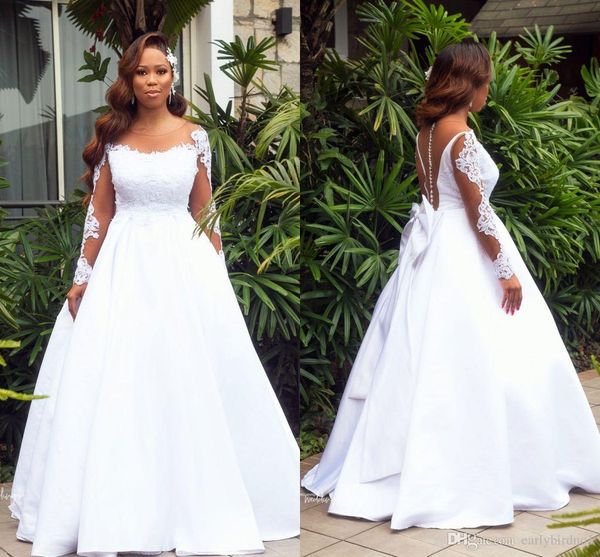 2023 gorgeous long sleeves wedding dresses bridal gown lace applique a line scoop neck plus size custom made beach garden vestido de novia, White
2023 gorgeous long sleeves wedding dresses bridal gown lace applique a line scoop neck plus size custom made beach garden vestido de novia, White