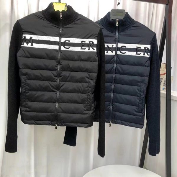 maya designer mens down jacket classic embroidered badge womens winter jackets splice knitted sleeve warm puffer jacks size s/m/l, Black
maya designer mens down jacket classic embroidered badge womens winter jackets splice knitted sleeve warm puffer jacks size s/m/l, Black