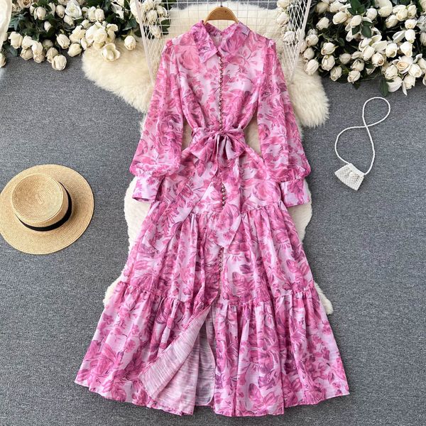 french gentle style long sleeve dress early spring new style beach holiday waist slim split flower skirts, Black;gray
french gentle style long sleeve dress early spring new style beach holiday waist slim split flower skirts, Black;gray