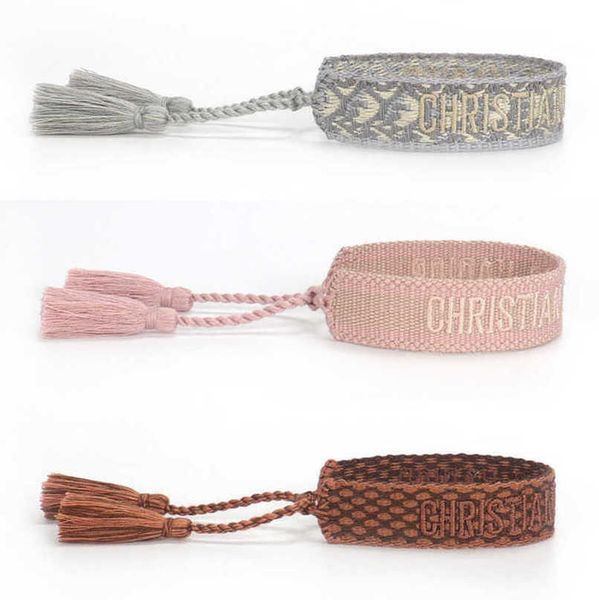 bracelets fashion luxury women's d brand designer bangle letter embroidered bracelet woven hand rope trendy wrist tassel bohemian men g, Golden;silver
bracelets fashion luxury women's d brand designer bangle letter embroidered bracelet woven hand rope trendy wrist tassel bohemian men g, Golden;silver