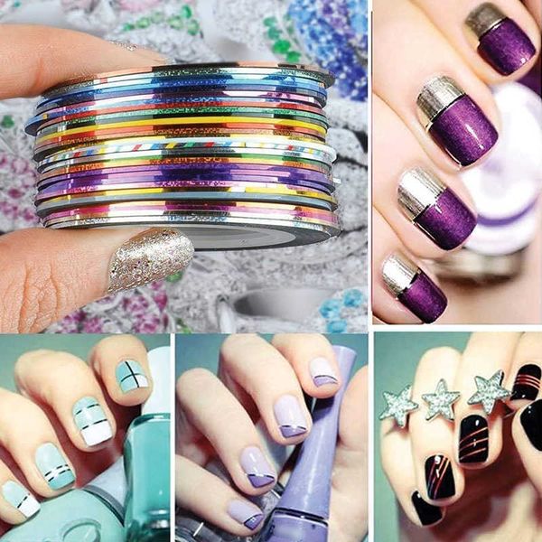 30 color rolls striping tape line 1 mm nail art decoration sticker multi colors nails patterns highlight nails striping tape line wraps stic, Black
30 color rolls striping tape line 1 mm nail art decoration sticker multi colors nails patterns highlight nails striping tape line wraps stic, Black