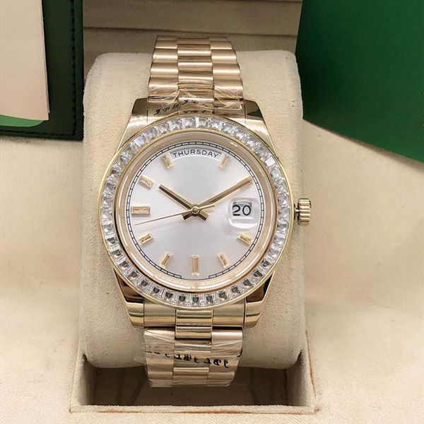 men's automatic watch 41mm sapphire crystal classic business week calendar diamond bezel waterproof wristwatches stainless steel foldin, Slivery;brown
men's automatic watch 41mm sapphire crystal classic business week calendar diamond bezel waterproof wristwatches stainless steel foldin, Slivery;brown