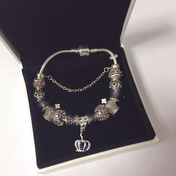 16 17 18 19 20 21cm charm bracelet 925 silver plated bracelets royal crown accessories purple crystal bead different color diy wed247u, Golden;silver
16 17 18 19 20 21cm charm bracelet 925 silver plated bracelets royal crown accessories purple crystal bead different color diy wed247u, Golden;silver
