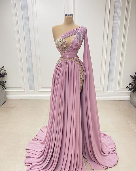 pink pleated flowy skirt prom dresses lace one shoulder cape v neck appliques sequins shiny evening dresses chiffon side slit, Black;red
pink pleated flowy skirt prom dresses lace one shoulder cape v neck appliques sequins shiny evening dresses chiffon side slit, Black;red