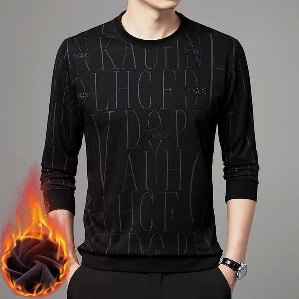 men's casual fashion long sleeved sweater 2022 winter new style plush thickened base coat, Black
men's casual fashion long sleeved sweater 2022 winter new style plush thickened base coat, Black