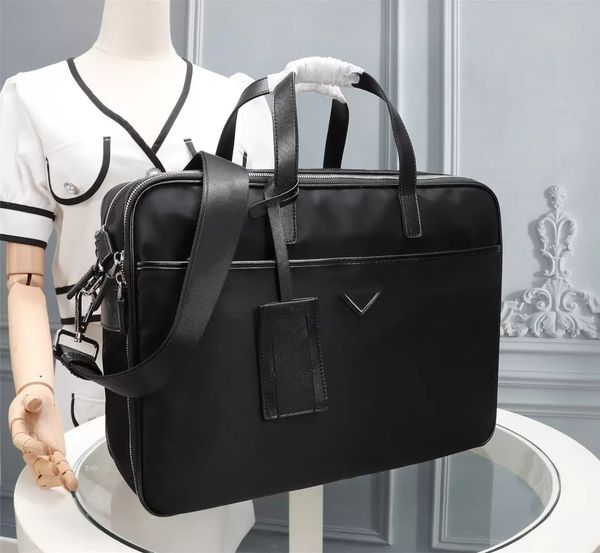 luxury men's black nylon designer briefcase quality lapbag large capacity retro fashion office handbag
luxury men's black nylon designer briefcase quality lapbag large capacity retro fashion office handbag
