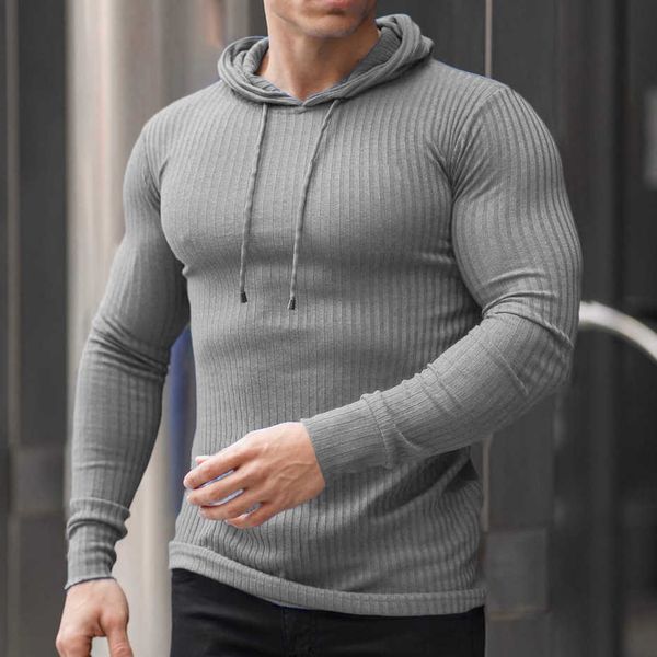 men's sports muscle fitness spring and autumn fit knitted long sleeve hoodie pullover, Black
men's sports muscle fitness spring and autumn fit knitted long sleeve hoodie pullover, Black