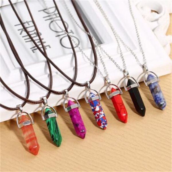 trendy hexagon column quartz necklace pendant natural stone bullet pink crystal bohemian necklace gc1762, Silver
trendy hexagon column quartz necklace pendant natural stone bullet pink crystal bohemian necklace gc1762, Silver