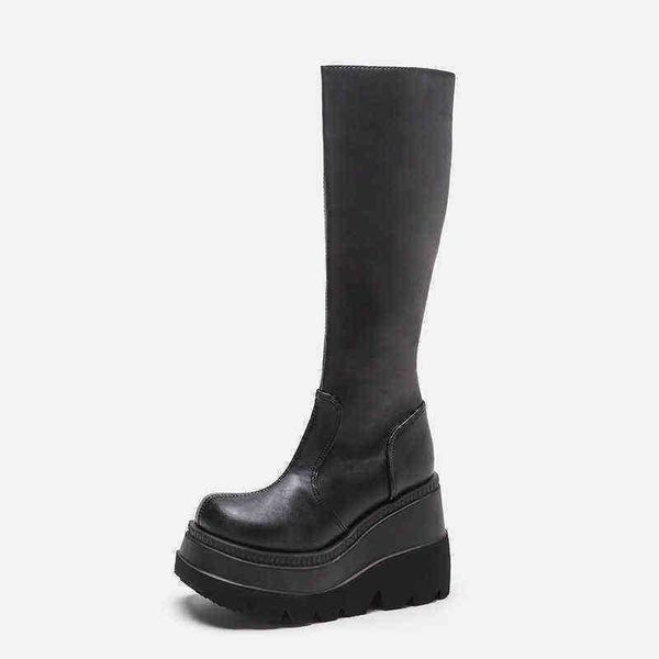 women boots american 43 gothic style thick soled motorcycle knight below the kne, Black
women boots american 43 gothic style thick soled motorcycle knight below the kne, Black