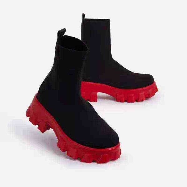 women boots new women's shoes with thick soles and woven mesh surface in autumn, Black
women boots new women's shoes with thick soles and woven mesh surface in autumn, Black
