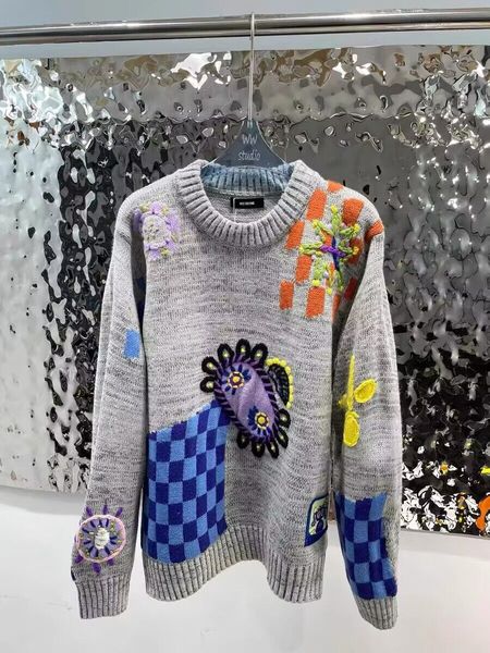 women crew neck pullover sweater loose wild lattice pattern printing age reduction sweater 2022 autumn winter, White;black
women crew neck pullover sweater loose wild lattice pattern printing age reduction sweater 2022 autumn winter, White;black