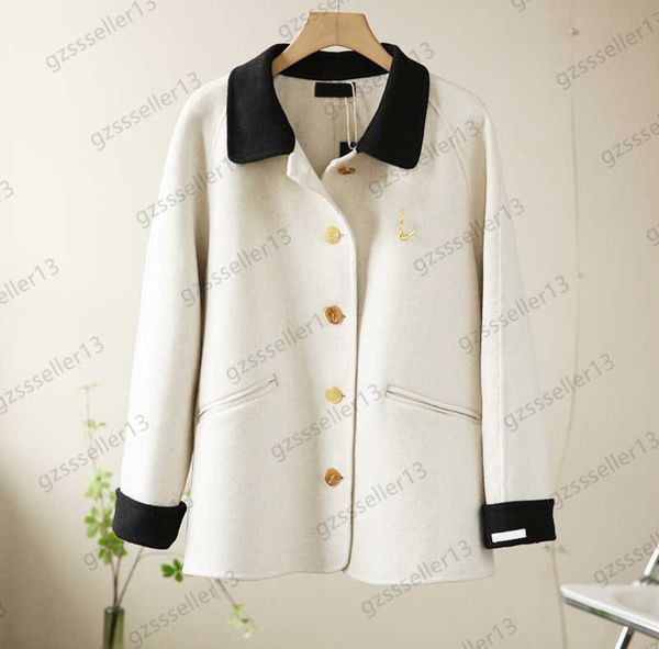 womens jackets contrast color lapel double-sided wool short style casual woollen jacket single breasted design brooch decoration straight co, Black;brown
womens jackets contrast color lapel double-sided wool short style casual woollen jacket single breasted design brooch decoration straight co, Black;brown
