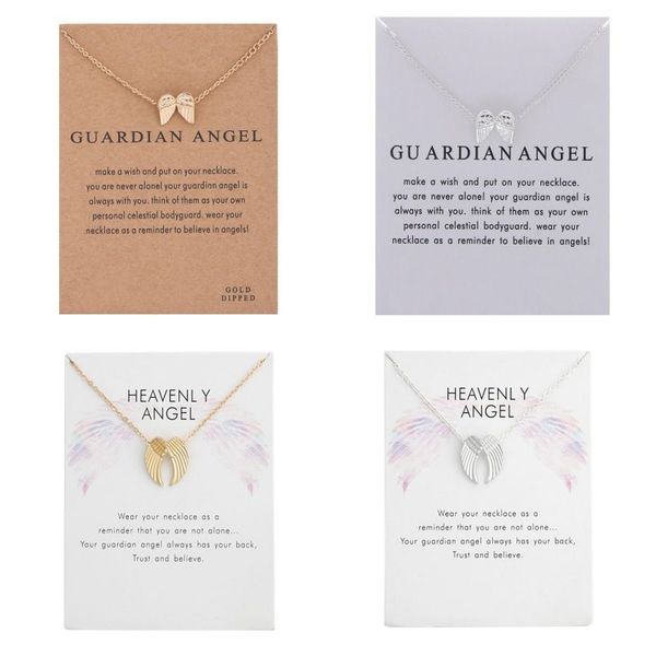 angel wings necklace with gift card guardian angel pendant necklaces fashion jewelry gifts, Silver
angel wings necklace with gift card guardian angel pendant necklaces fashion jewelry gifts, Silver