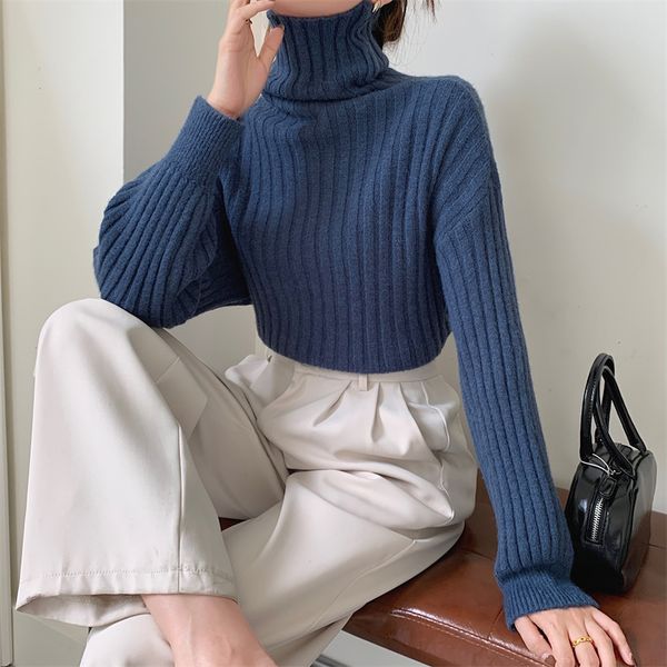 3137 autumn winter high neck solid color loose simple pit strip versatile thin knit 4 colors sweater woman, White;black
3137 autumn winter high neck solid color loose simple pit strip versatile thin knit 4 colors sweater woman, White;black