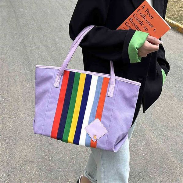 bags commuting sling single shoulder large bag for women leisure simple capacity rainbow stripe canvas portable tote bag purses
bags commuting sling single shoulder large bag for women leisure simple capacity rainbow stripe canvas portable tote bag purses