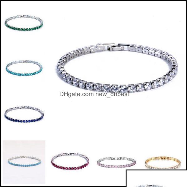 tennis bracelets jewelry luxury 4mm cubic zirconia iced out chain crystal wedding for women men gold sier bracelet drop delive otln9, Golden;silver
tennis bracelets jewelry luxury 4mm cubic zirconia iced out chain crystal wedding for women men gold sier bracelet drop delive otln9, Golden;silver