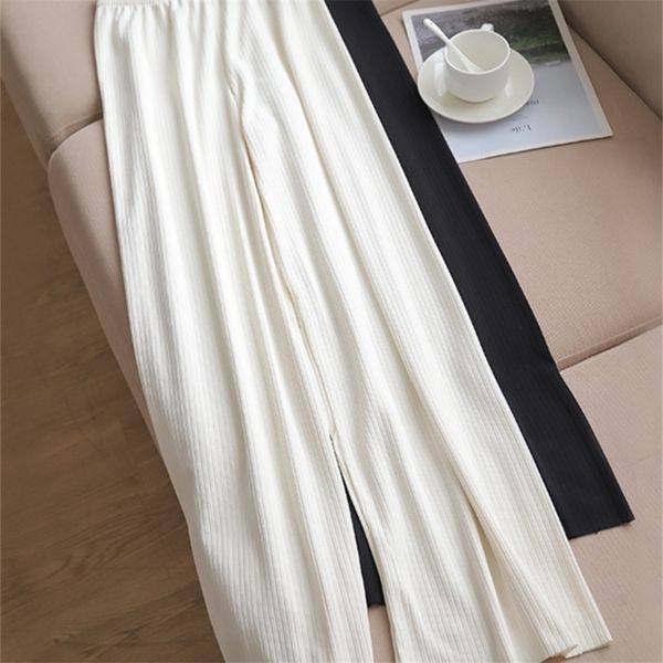 wide-leg women's pants waist full-lenth loose white black casual long ice silk women trousers 220314, Black;white
wide-leg women's pants waist full-lenth loose white black casual long ice silk women trousers 220314, Black;white
