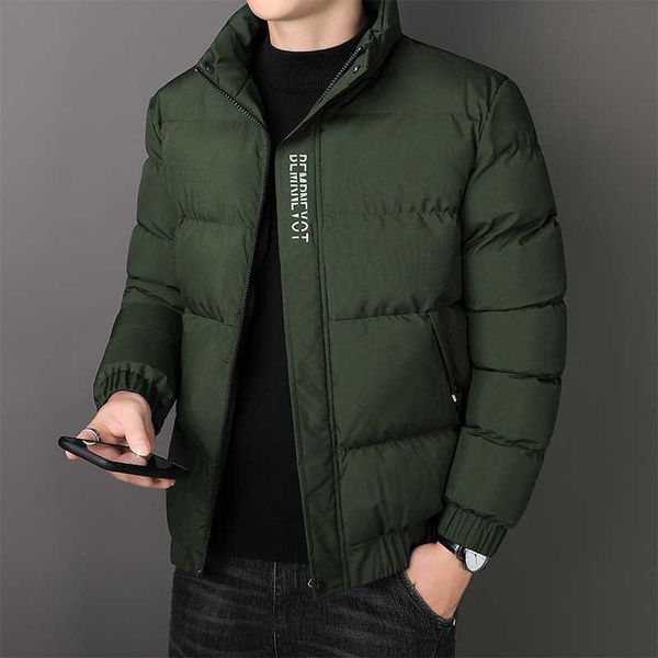 men's 2022 winter new style cotton stand collar fashion brand student down padded clothes, Black 
men's 2022 winter new style cotton stand collar fashion brand student down padded clothes, Black