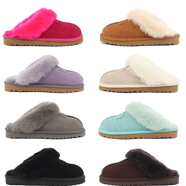 women warm fashion cotton mop australia fur slippers red winter snow designer slide sandals, Black
women warm fashion cotton mop australia fur slippers red winter snow designer slide sandals, Black