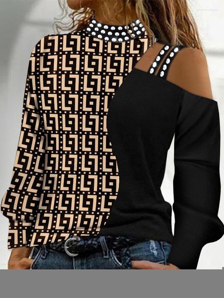 women's t shirts fashion woman 2022 y2k clothes rhinestone geometric print cold shoulder my orders casual ropa mujer shirt femme, White
women's t shirts fashion woman 2022 y2k clothes rhinestone geometric print cold shoulder my orders casual ropa mujer shirt femme, White