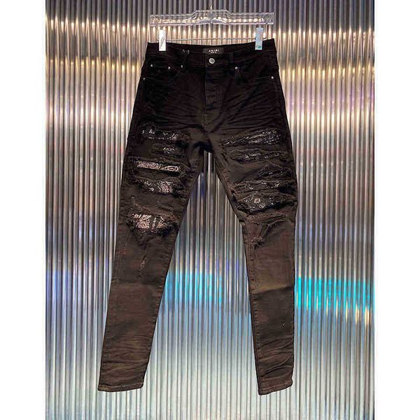 fashion amirly new wash men's black cashew nut elastic flower multi hole jeans patch slim fit, Blue
fashion amirly new wash men's black cashew nut elastic flower multi hole jeans patch slim fit, Blue