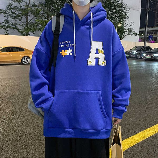 men's sweater autumn/winter 2022 new plush hooded loose versatile trend, Black
men's sweater autumn/winter 2022 new plush hooded loose versatile trend, Black