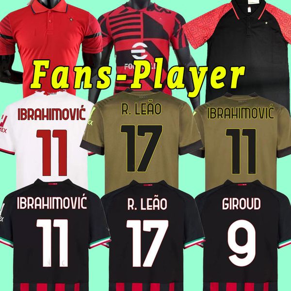 fans player version ibrahimovic 22 23 soccer jersey ac milans giroud r. leao bennacer kessie romagnoli calhanoglu tonali rebic 2022 2023 pol, Black;yellow
fans player version ibrahimovic 22 23 soccer jersey ac milans giroud r. leao bennacer kessie romagnoli calhanoglu tonali rebic 2022 2023 pol, Black;yellow
