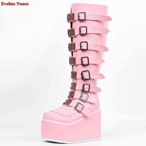 designer boots women's pink mid new arrival buckle 11cm platform solid round toe fashion queen punk shoes large size 35 40 220815, Black
designer boots women's pink mid new arrival buckle 11cm platform solid round toe fashion queen punk shoes large size 35 40 220815, Black