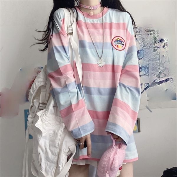 harajuku long sleeve t shirt girl christmas pring autumn embroidery stripe tee full t-shirt casual female 220307, White
harajuku long sleeve t shirt girl christmas pring autumn embroidery stripe tee full t-shirt casual female 220307, White