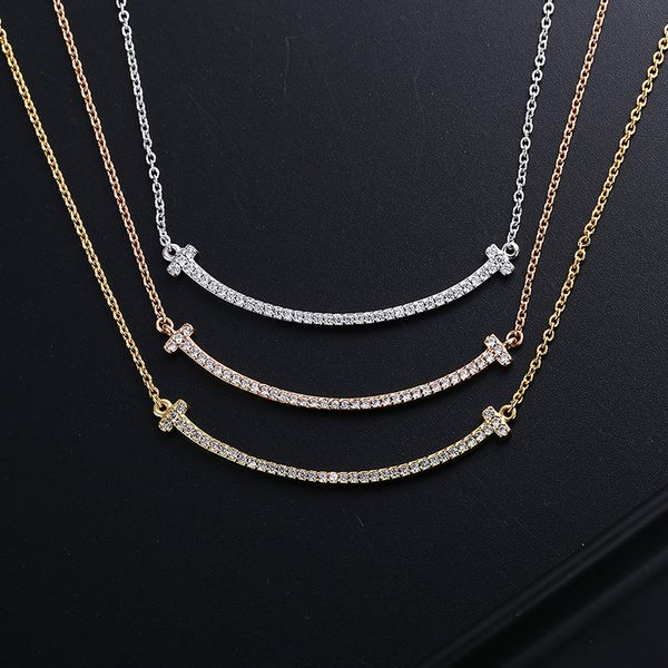 designer luxury jewelry necklace woman full diamond t family smile pendant necklaces 18k gold plated rose silver chains large size 3 colors
designer luxury jewelry necklace woman full diamond t family smile pendant necklaces 18k gold plated rose silver chains large size 3 colors