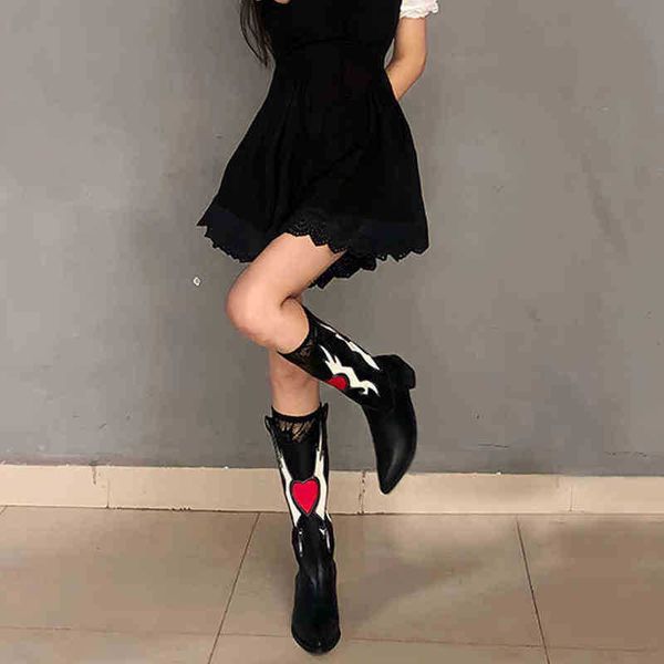 women boots bonjomarisa female love heart mid calf for cute cowgirls cowboy chunky heel vintage fashion punk western boot 0709, Black
women boots bonjomarisa female love heart mid calf for cute cowgirls cowboy chunky heel vintage fashion punk western boot 0709, Black