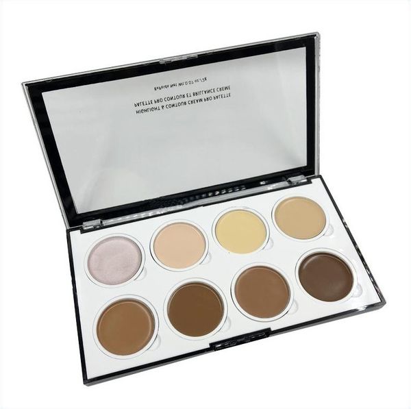 

Professional Highlighter Makeup Highlight and Contour Cream Pro Palette in 8 Shades Face Skin Highlighting and Bronzing Powder Cosmetics Kit