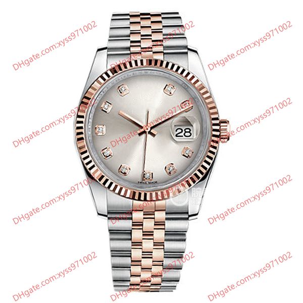 high-quality watch 2813 automatic men's watch 116231 36mm silver diamonds dial 18k rose gold stainless steel wristwatch 116238 116244 s, Slivery;brown
high-quality watch 2813 automatic men's watch 116231 36mm silver diamonds dial 18k rose gold stainless steel wristwatch 116238 116244 s, Slivery;brown