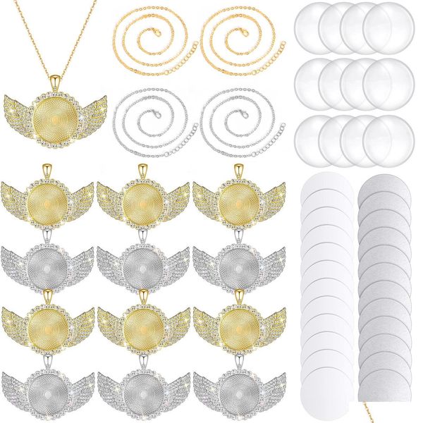 pendant necklaces sublimation wing blank trays set 12 rhinestone bezel round ammep drop delivery 202 ot0p3, Silver
pendant necklaces sublimation wing blank trays set 12 rhinestone bezel round ammep drop delivery 202 ot0p3, Silver