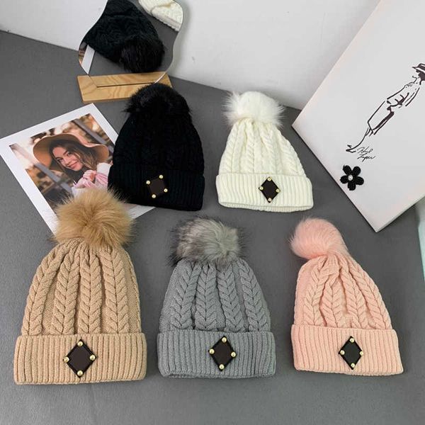 designer winter knitted beanie woolen hat men women chunky knit thick warm faux fur pom beanies hats female bonnet beanie caps gift, Blue;gray
designer winter knitted beanie woolen hat men women chunky knit thick warm faux fur pom beanies hats female bonnet beanie caps gift, Blue;gray