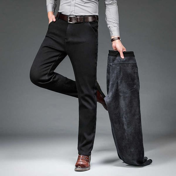 high elastic plush jeans in autumn and winter men's casual plush straight warm pants, Blue
high elastic plush jeans in autumn and winter men's casual plush straight warm pants, Blue
