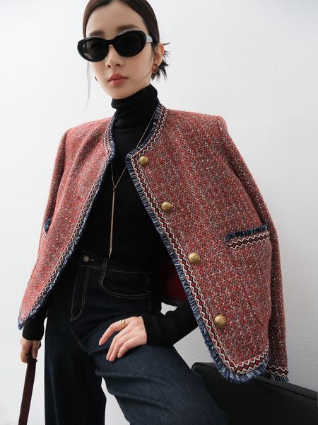 chan new women's brand jacket fashion grade autumn winter logo tassels metal buckle tweed coat overcoat leisure spring coats cardigan w, Black;brown
chan new women's brand jacket fashion grade autumn winter logo tassels metal buckle tweed coat overcoat leisure spring coats cardigan w, Black;brown